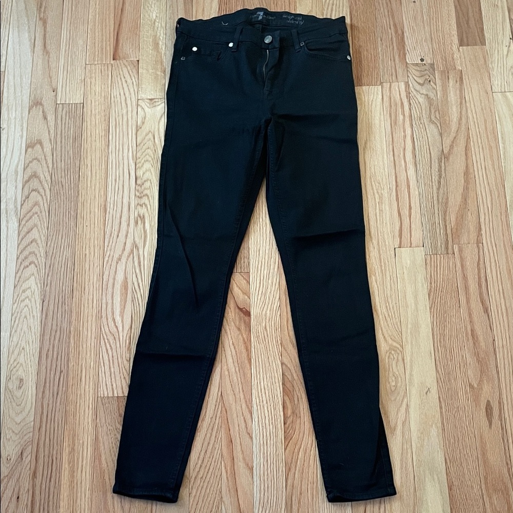 7 For All Mankind High Waist Black Skinny Jeans
